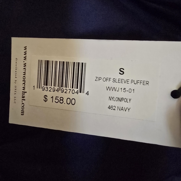 WeWoreWhat Navy Puffer Jacket/Vest - Picture 7 of 7